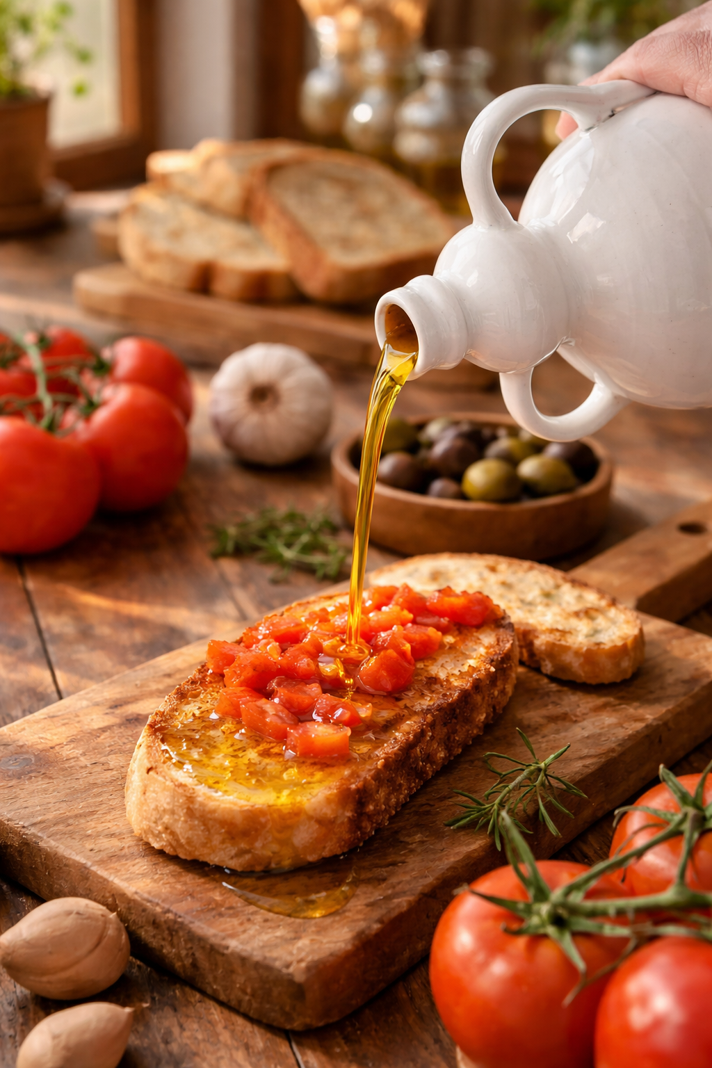 Olio Extravergine di Oliva Coratina Pugliese – Orcio in Ceramica Artigianale Bianco 500 ml