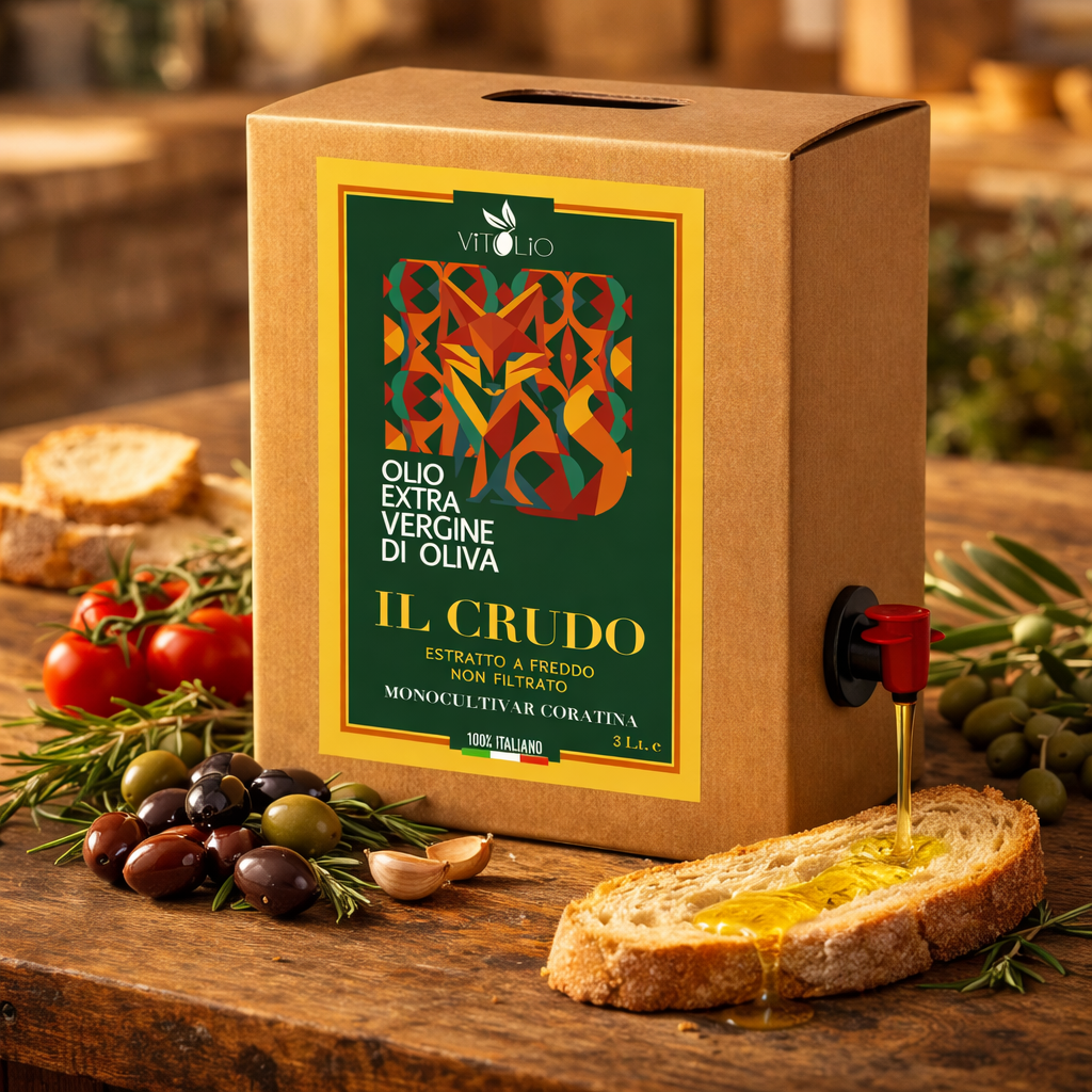 Set Tavola Mediterranea – Olio Extravergine di Oliva Coratina Pugliese + Orcio in Ceramica Artigianale