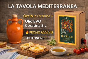 Set Tavola Mediterranea – Olio Extravergine di Oliva Coratina Pugliese + Orcio in Ceramica Artigianale